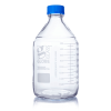 2000mL Clear Glass Round Media Storage Bottle with GL45 Cap & Dual Graduations - Case of 10