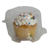 1 Count Premium Clear Clamshell Standard Cupcake Container - Case of 300