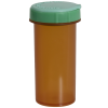 13 Dram Amber Vial with Green Easy-Open CRC Cap