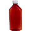8 oz. Amber PET Oval Liquid Bottle with 24/410 White Plain Cap