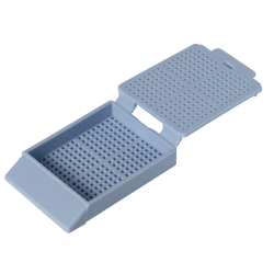 Blue Biopsy Cassettes with Attached Lids
