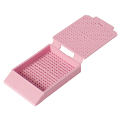 Pink Biopsy Cassettes with Attached Lids