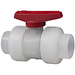 2" Threaded Natural Polypropylene Nibco ® Chemtrol ® Chem-Pure ® Tru-Bloc ® True Union Ball Valve with EPDM O-rings