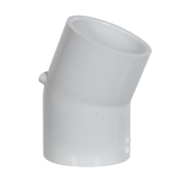 1-1/2" Schedule 40 White PVC 22-1/2° Slip x Slip Elbow