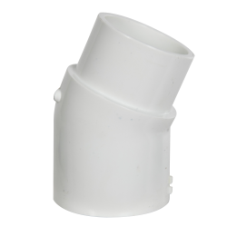 2" Schedule 40 White PVC 22-1/2° Slip x Spigot Elbow