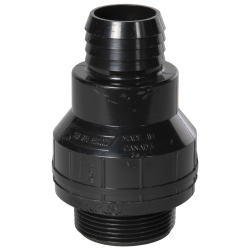 1-1/2" NPT x 1-1/4" Hose Barb or 1-1/2" Spigot Sump Pump Check Valve with Pre-Drilled Air Release