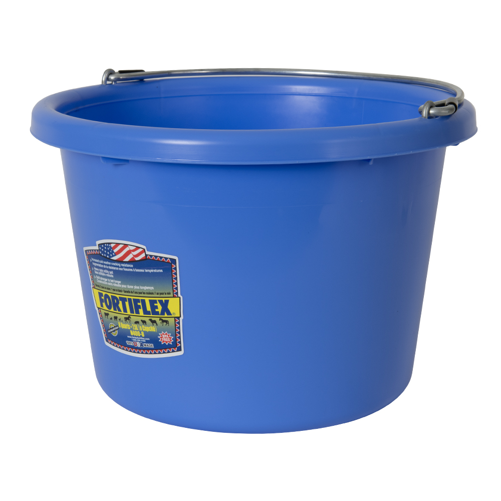 8 Quart Sky Blue Molded Rubber-Polyethylene Pail | U.S. Plastic Corp.
