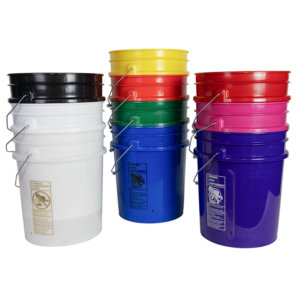 Premium Colored 5 Gallon Buckets & Lids