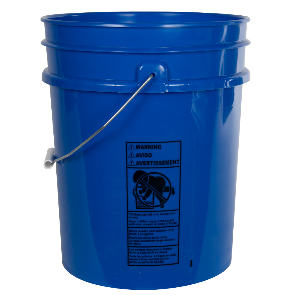 5 Gallon Plastic Bucket, Open Head - Navy Blue
