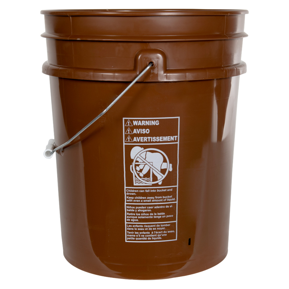Premium Brown 5 Gallon Bucket  U.S. Plastic Corp.