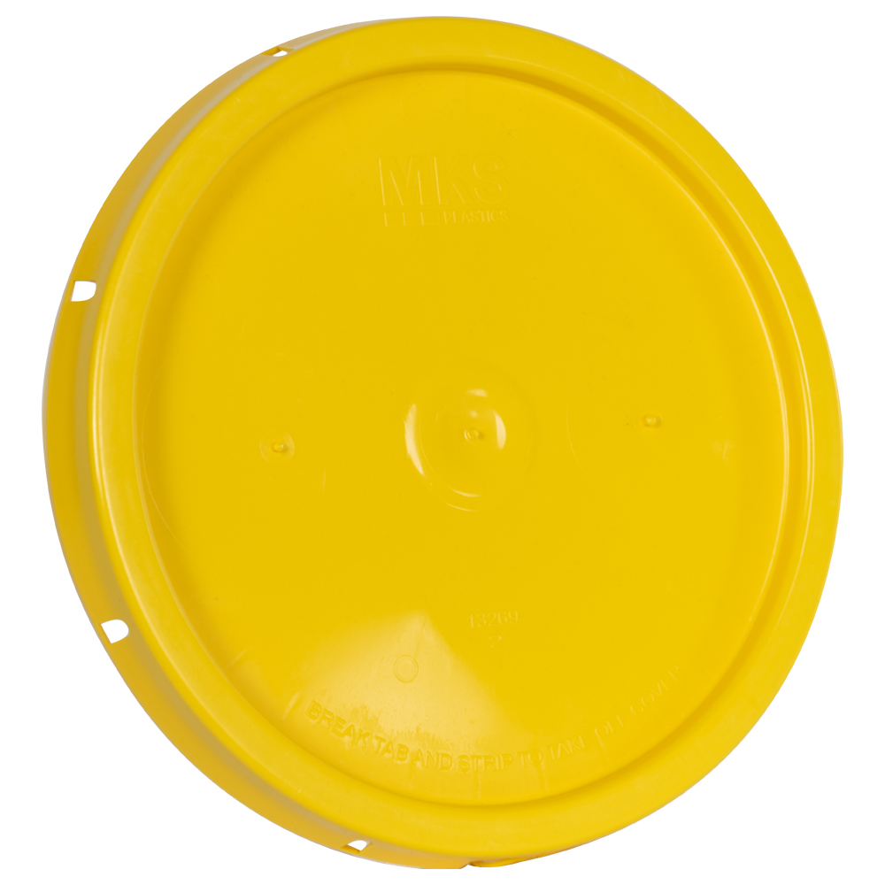Yellow Solid Tear Tab Bucket Lid U.S. Plastic Corp.