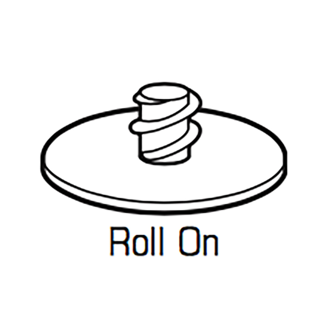 2" Dia. x 1/4" Roll-On (Type R) Rubber Holder Pad