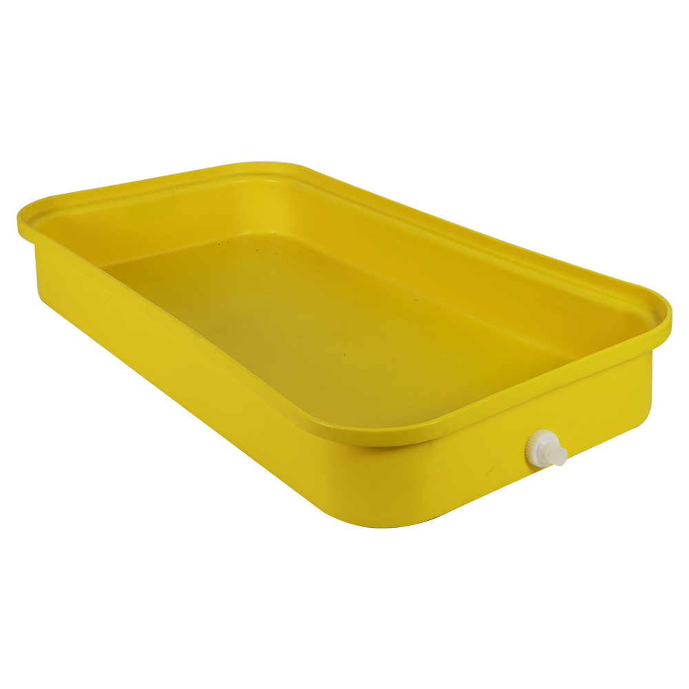 Yellow LLDPE Tamco® 2 Drum Spill Tray with Drain - 52" L x 26" W x 7" Hgt.