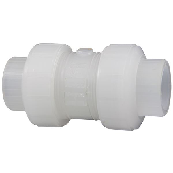 1-1/2" Threaded Natural Polypropylene Nibco® Chemtrol® Chem-Pure® True Union Ball Check Valve with EPDM O-rings