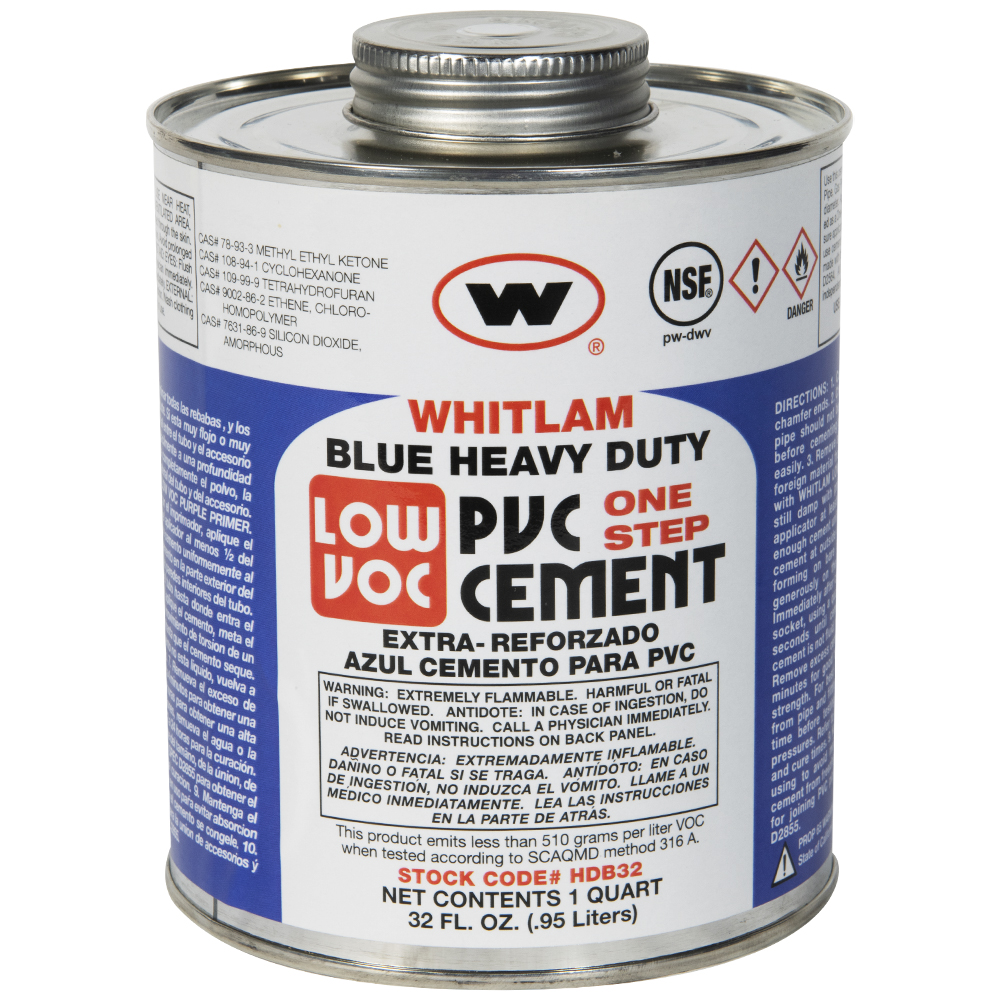 Quart HeavyDuty PVC Blue Low VOC HeavyBodied Cement U.S. Plastic Corp.