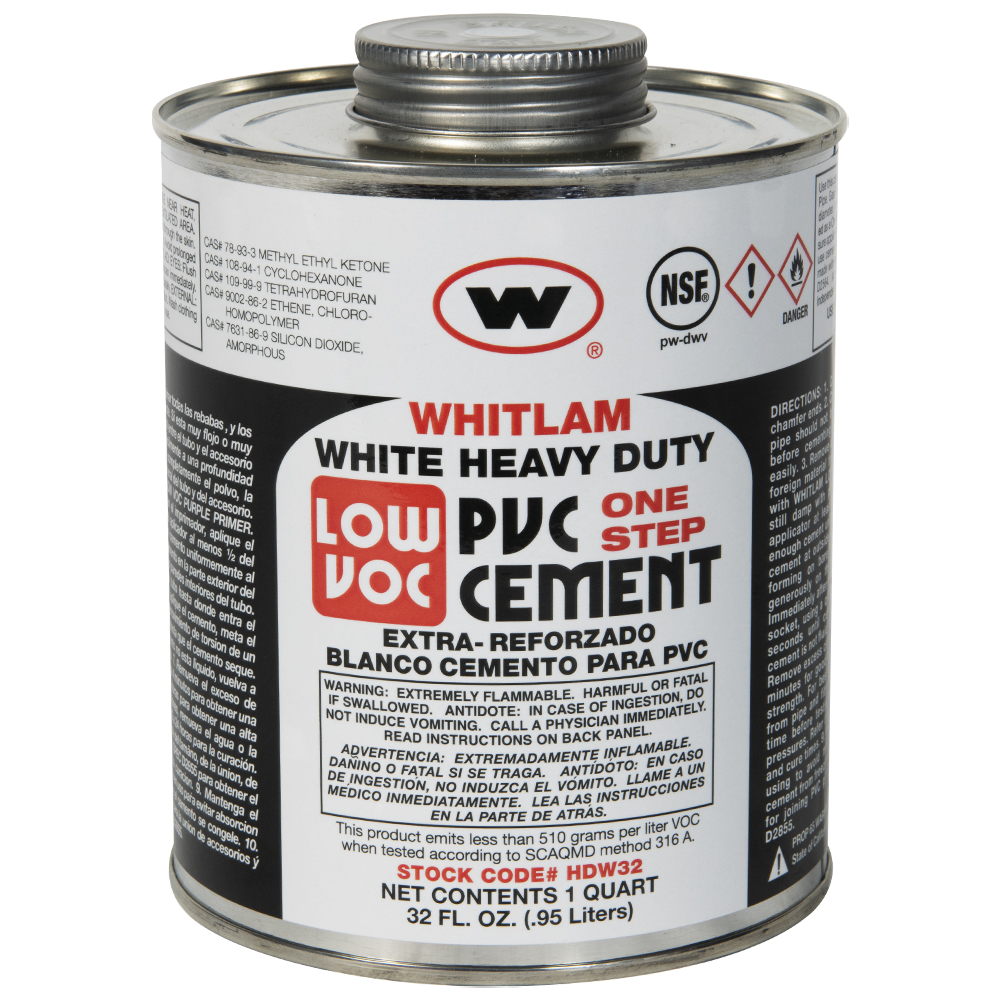 Quart Heavy-Duty PVC White Low VOC Heavy-Bodied Cement