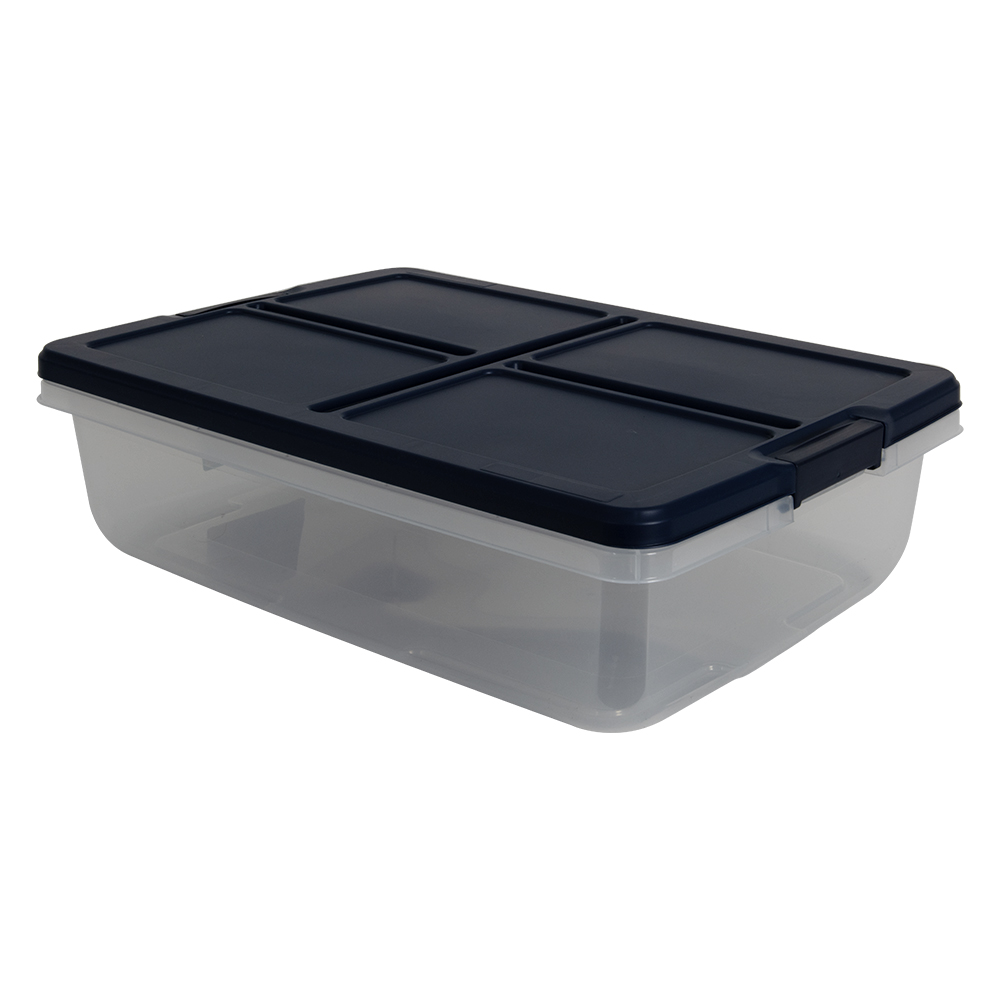 34 Quart Home Logic White Storage Bin 23.98" L x 16.81" W x 6.6" Hgt