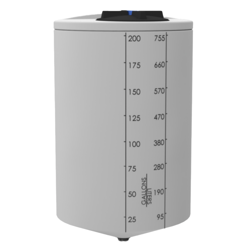 200 Gallon ProChem® Natural MDPE 22.5° Cone Bottom Tank (1.5 Specific Gravity) with 16" Twist Lid - 35" Dia. x 59" Hgt.