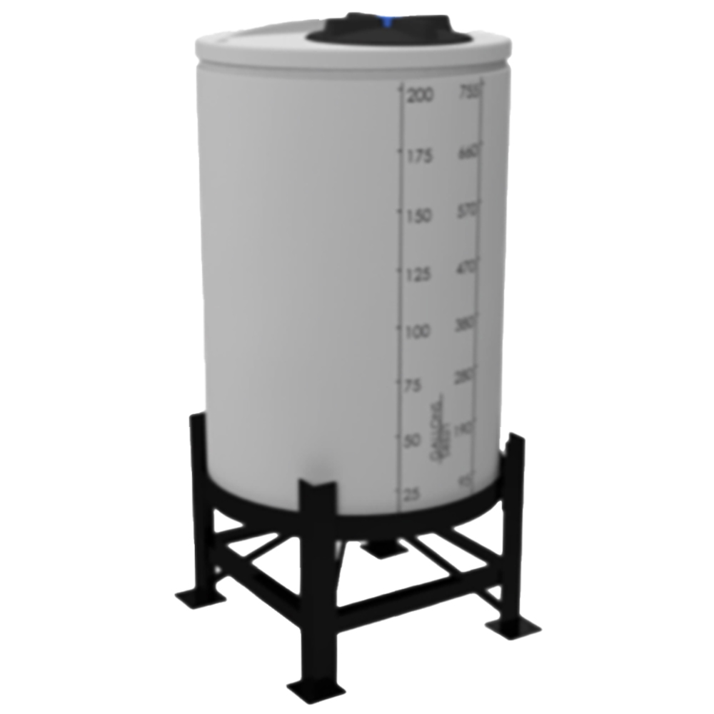 200 Gallon ProChem® Natural MDPE 22.5° Cone Bottom Tank (1.5 Specific Gravity) with 16" Twist Lid - 35" Dia. x 59" Hgt.