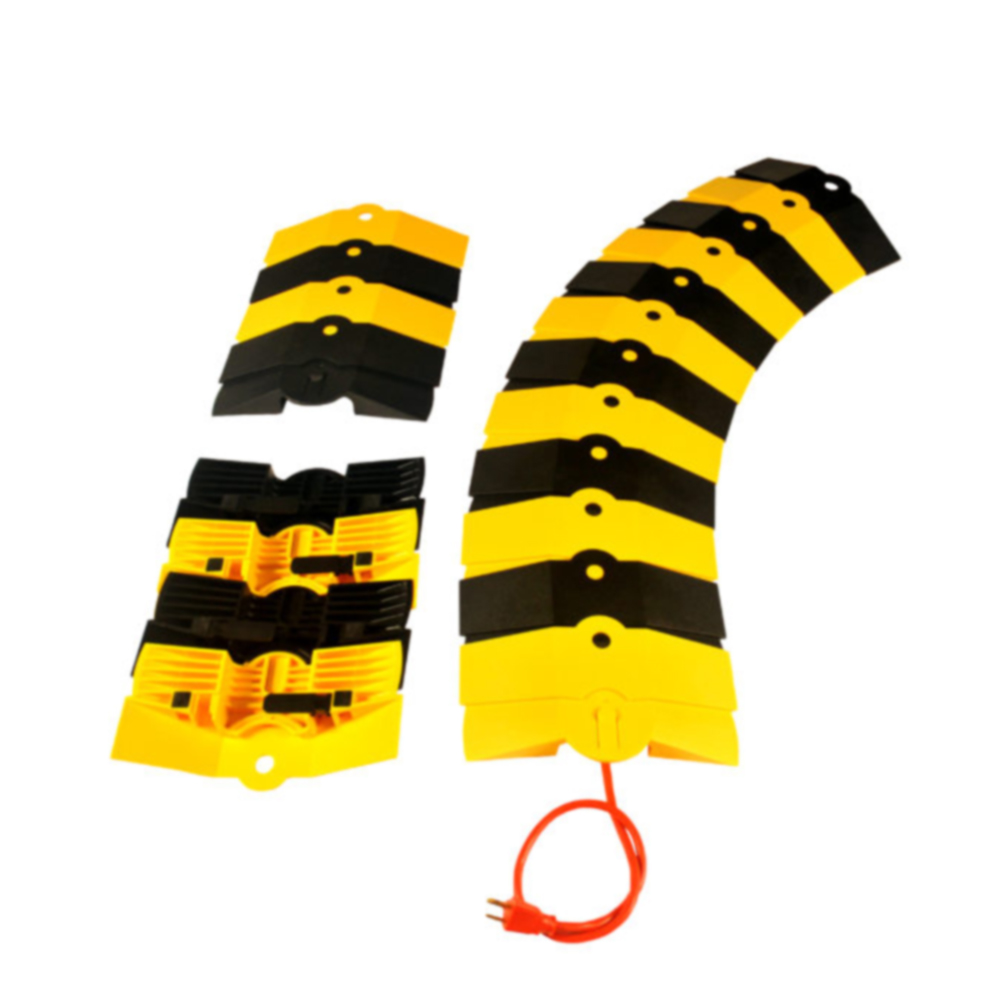 Medium Black & Yellow Ultra-Sidewinder Cable Protection System® - 33" L x 9-3/4" W x 1-3/8" Hgt.