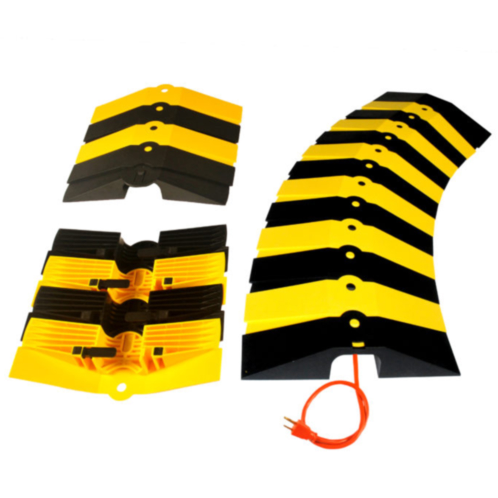 Large Black & Yellow Ultra-Sidewinder Cable Protection System® - 34" L x 13-5/8" W x 2-1/8" Hgt.