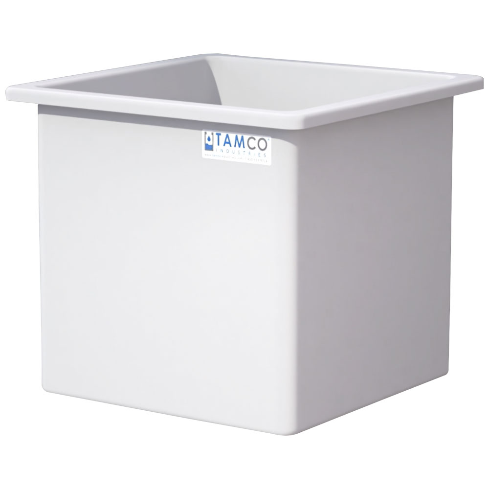 185 Gallon Natural LLDPE Rectangular Tamco® Heavy-Duty Tank with External Flange - 36" L x 36" W x 36" Hgt. (Cover Sold Separately)