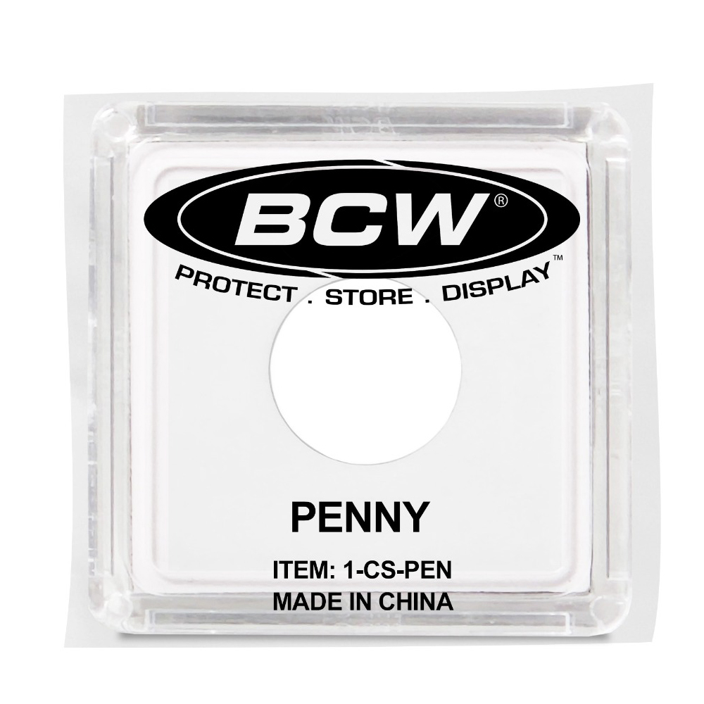 BCW 2 X 2 Penny Coin Snap Holder U S Plastic Corp bcw-2-x-2-penny-coin-snap-holder-u-s-plastic-corp
