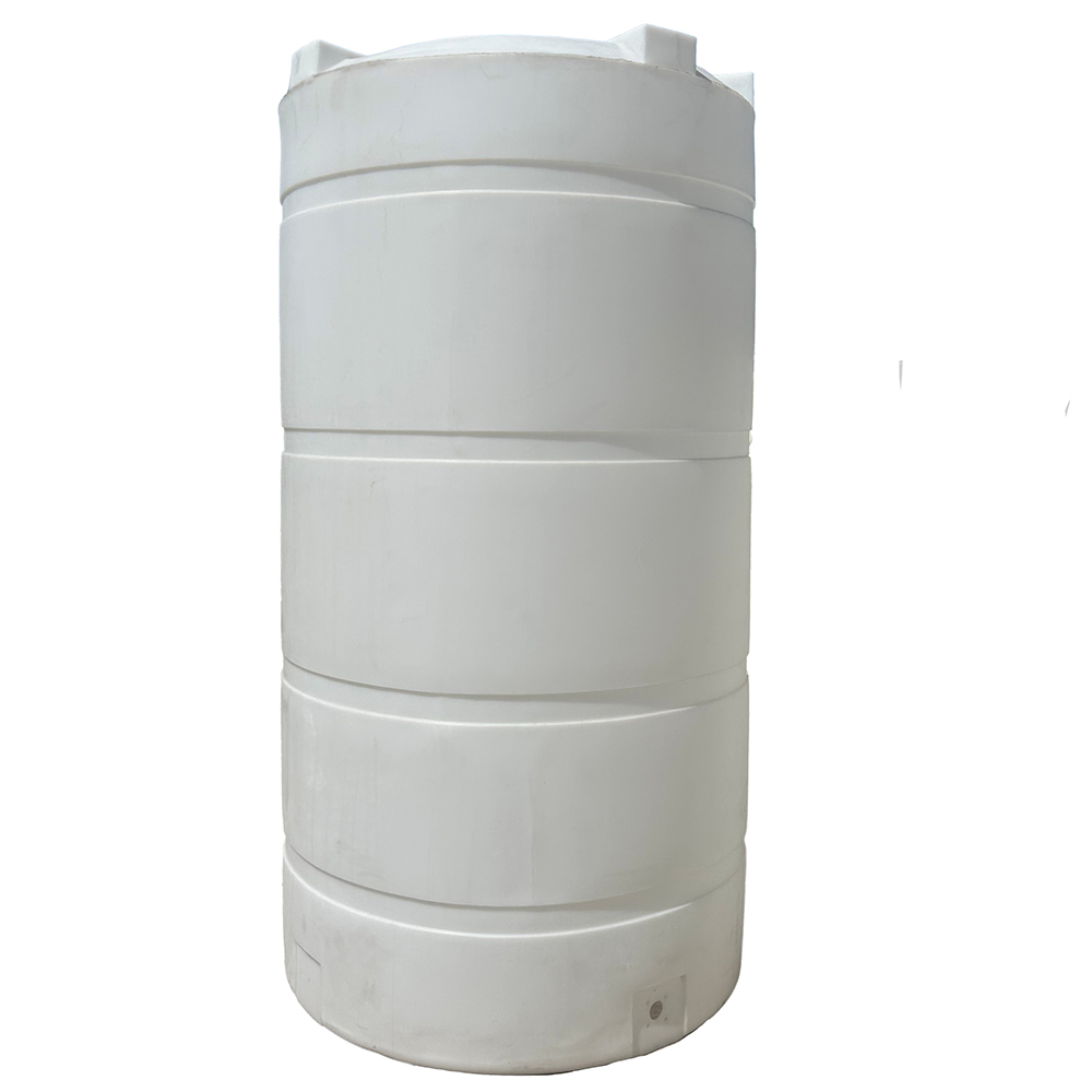 1550 Gallon Natural Polypropylene Vertical Storage Tank (1.9 Specific Gravity) with 16" Lid - 64" Dia. x 125" Hgt.