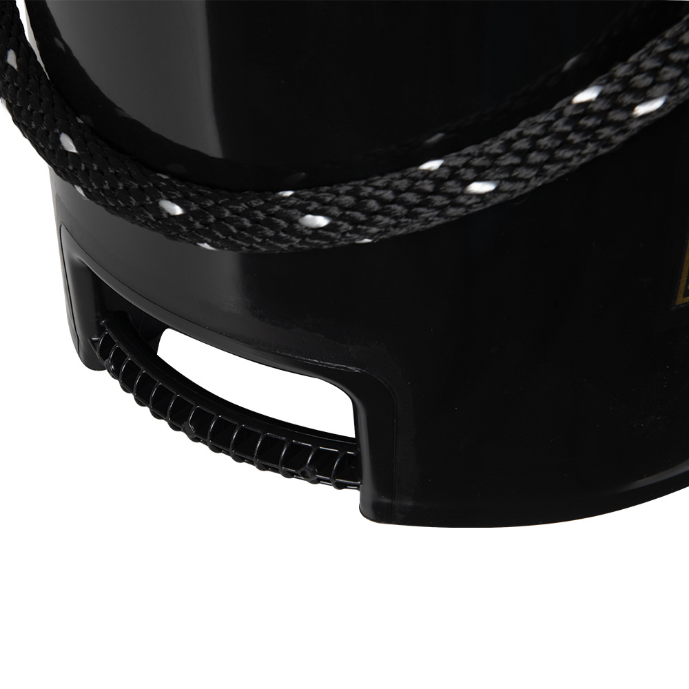 5 Gallon Black HDPE Round Built-in Bottom Handle Bucket with Rope Handle (Lid Sold Separately)