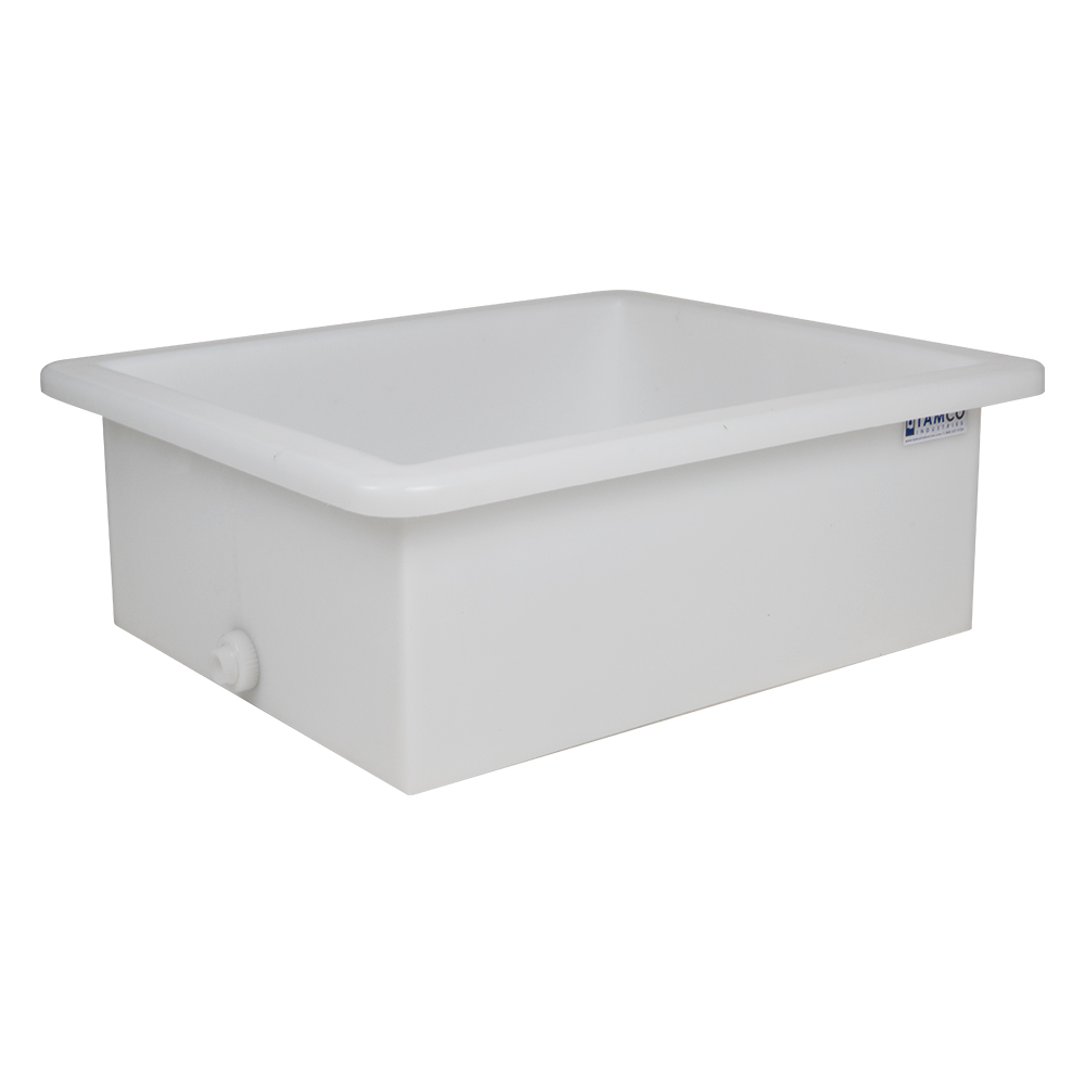 185 Gallon Natural LLDPE Rectangular Tamco® Heavy-Duty Tank with External Flange - 36" L x 36" W x 36" Hgt. (Cover Sold Separately)