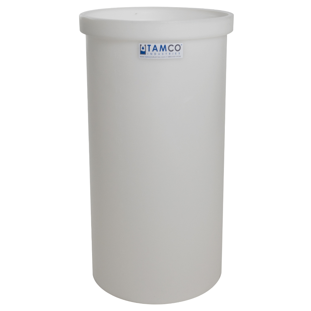 15 Gallon Natural LLDPE Cylindrical Tamco® Standard Wall Graduated Tank with External Flange - 14" Dia. x 27" Hgt. (Cover Sold Separately)