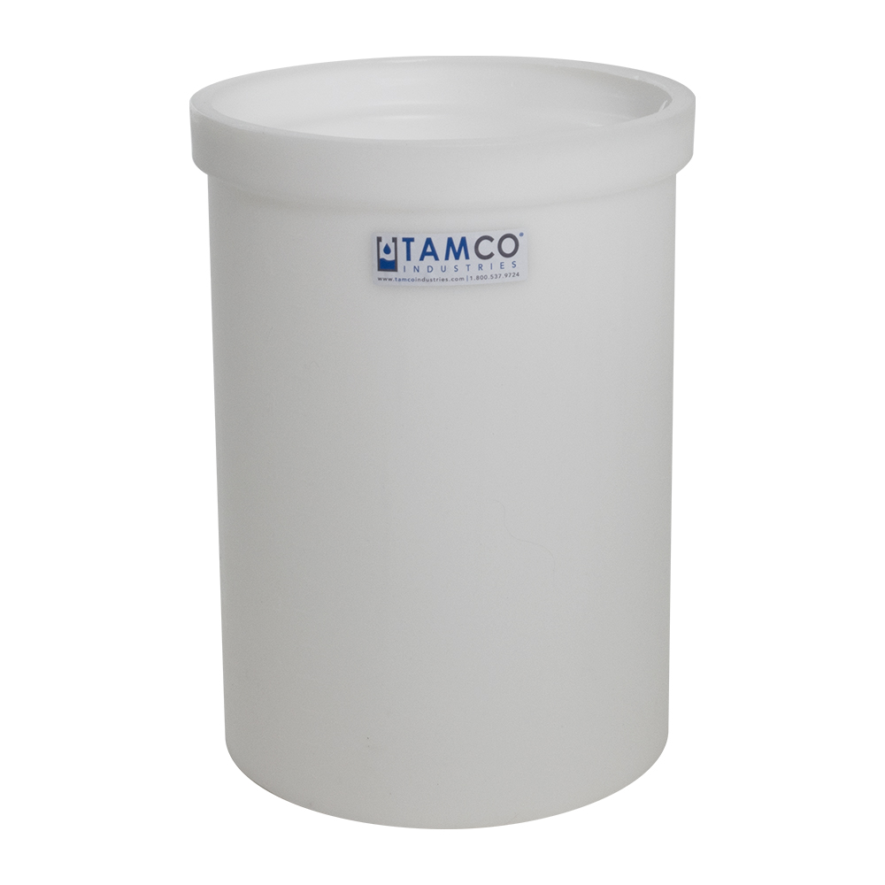 10 Gallon Natural LLDPE Cylindrical Tamco® Standard Wall Graduated Tank with External Flange - 13" Dia. x 19" Hgt. (Cover Sold Separately)
