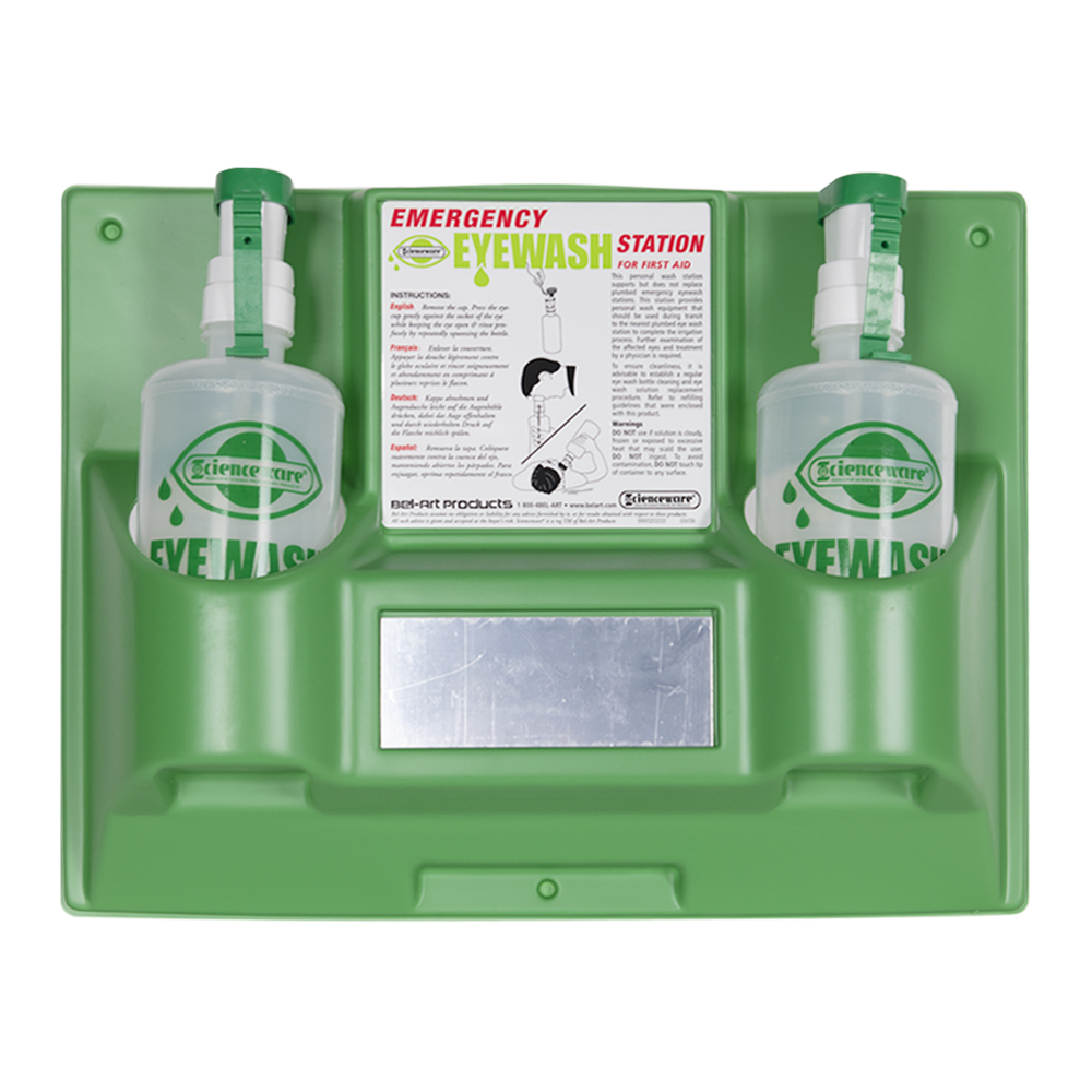 Eye Wash Station with Two 32 oz. Bottles Empty U.S. Plastic Corp.