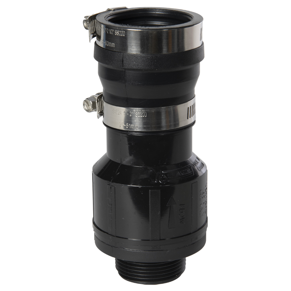 1-1/4 NPT x 1-1/4" FRC or 1-1/2" FRC Sump Pump Check Valve with Pre-Drilled Air Release