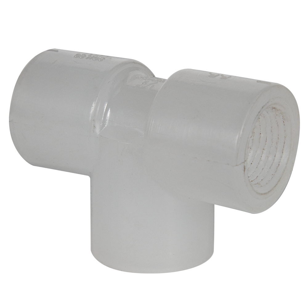 1/2" Chemtrol® Chem-Pure® Natural Polypropylene Schedule 80 Threaded Tee
