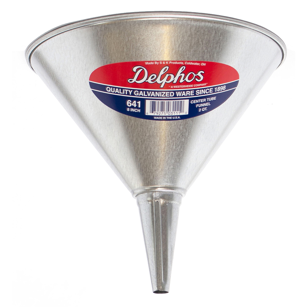 2 qt. Galvanized Steel General Purpose Funnel U.S. Plastic Corp.