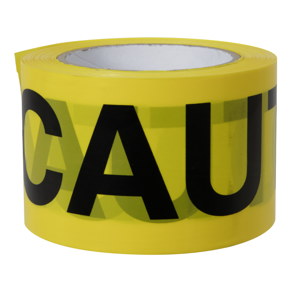3" W x 300' L Yellow & Black "Caution" Non-Adhesive Barricade Tape