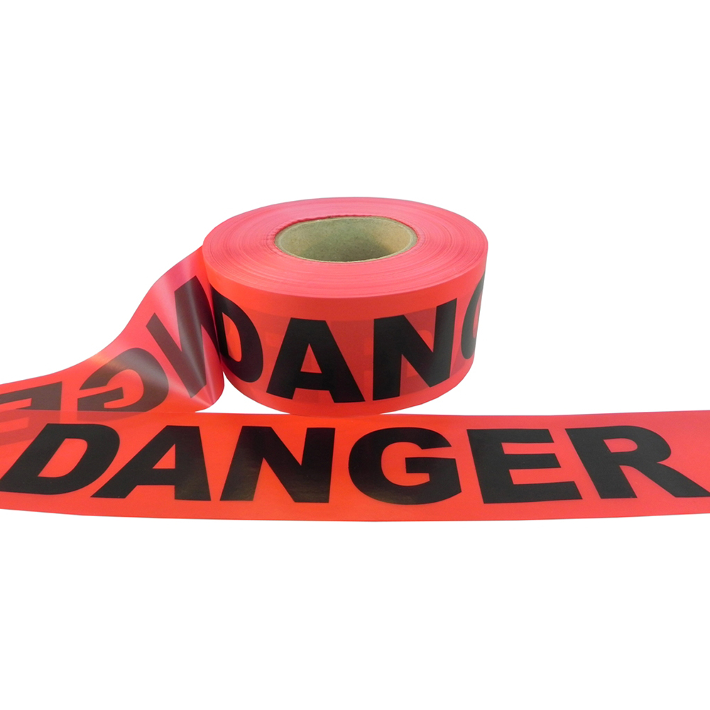 3" W x 1000' L Red & Black "Danger" Non-Adhesive Barricade Tape