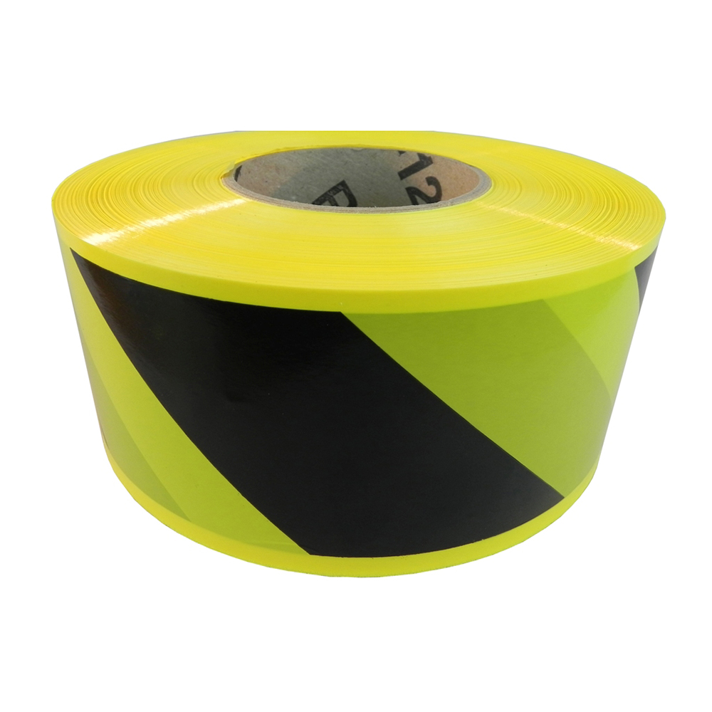 3" W x 1000' L Yellow & Black Striped Non-Adhesive Barricade Tape
