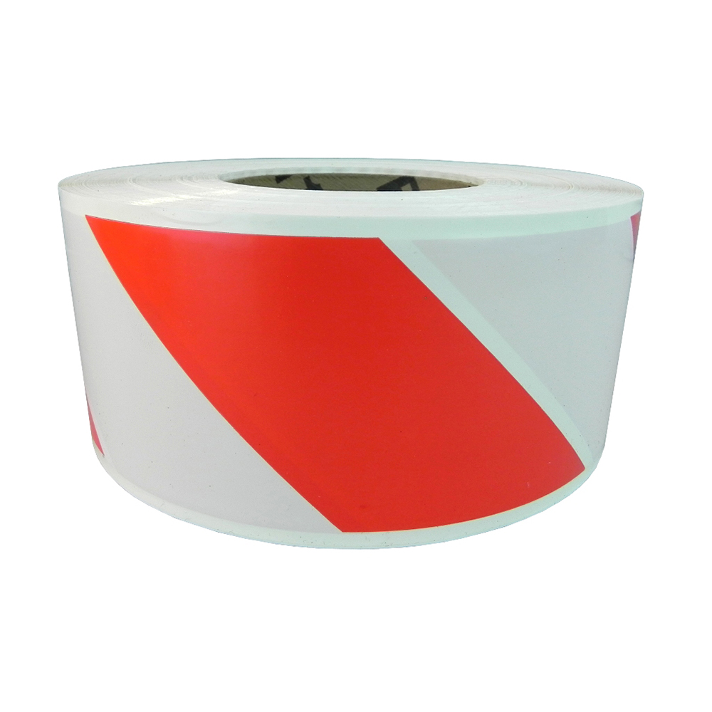 3" W x 1000' L Red & White Striped Non-Adhesive Barricade Tape