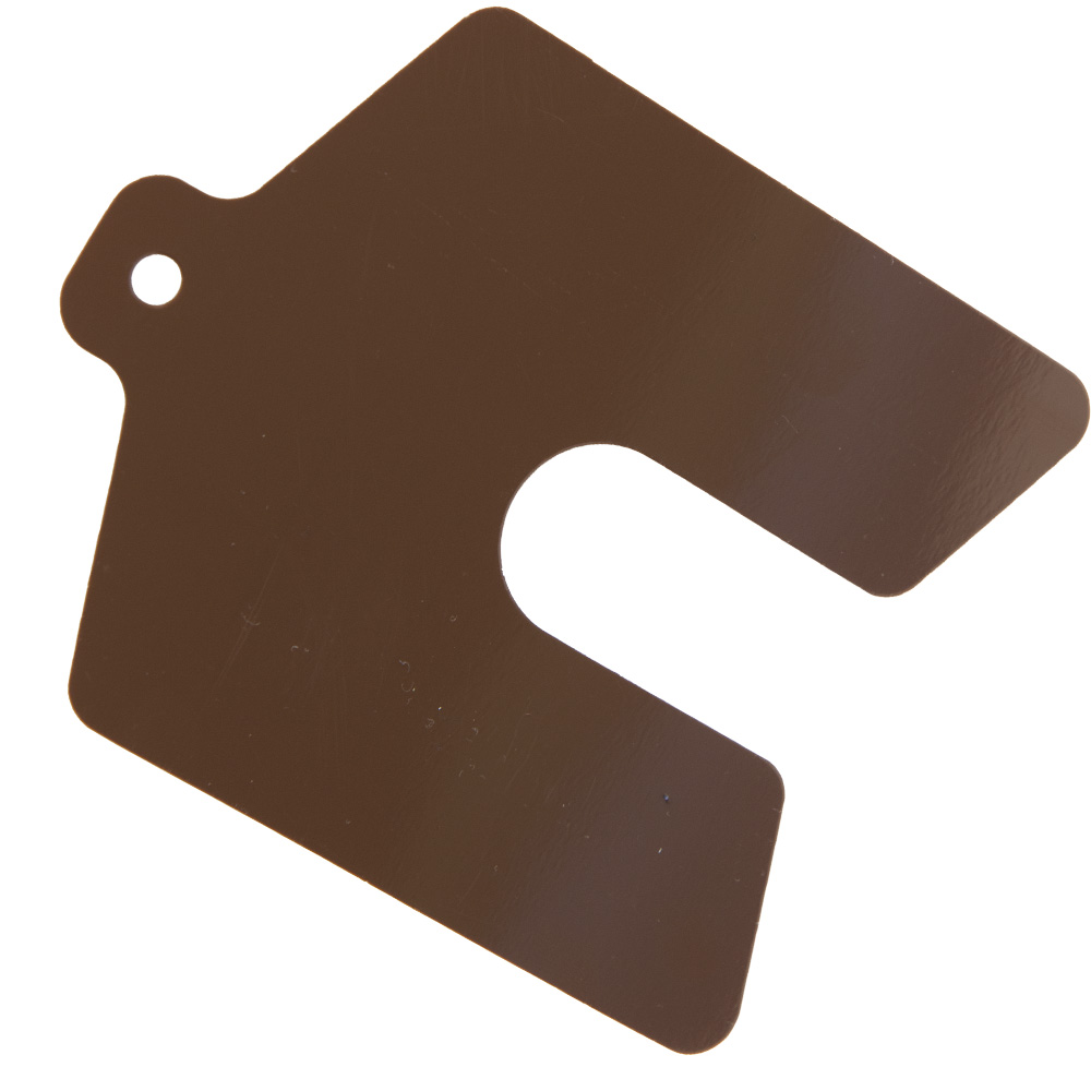 0.01" x 2" x 2" Brown PVC Slotted Shim - Package of 20