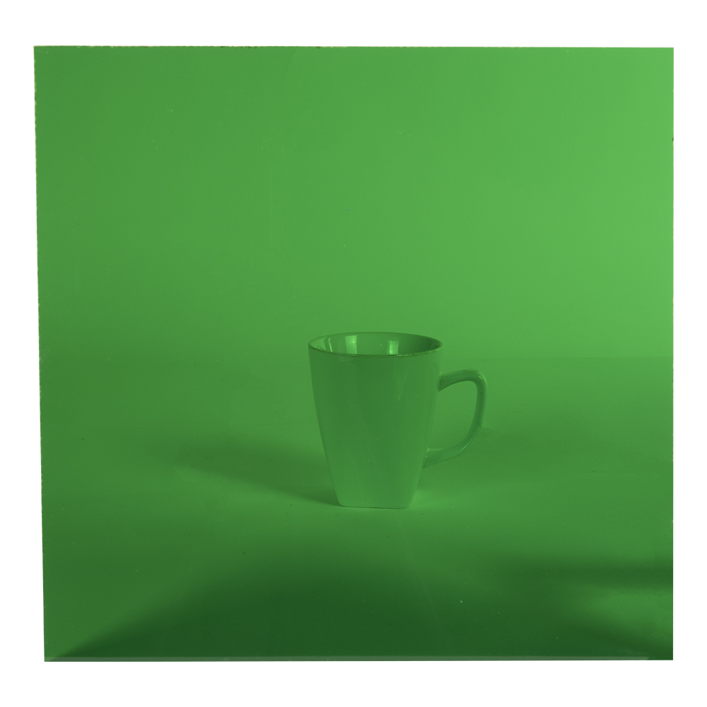 0.125" (3.2mm) x 24" x 24" Green 2092 Transparent Acrylic Sheet