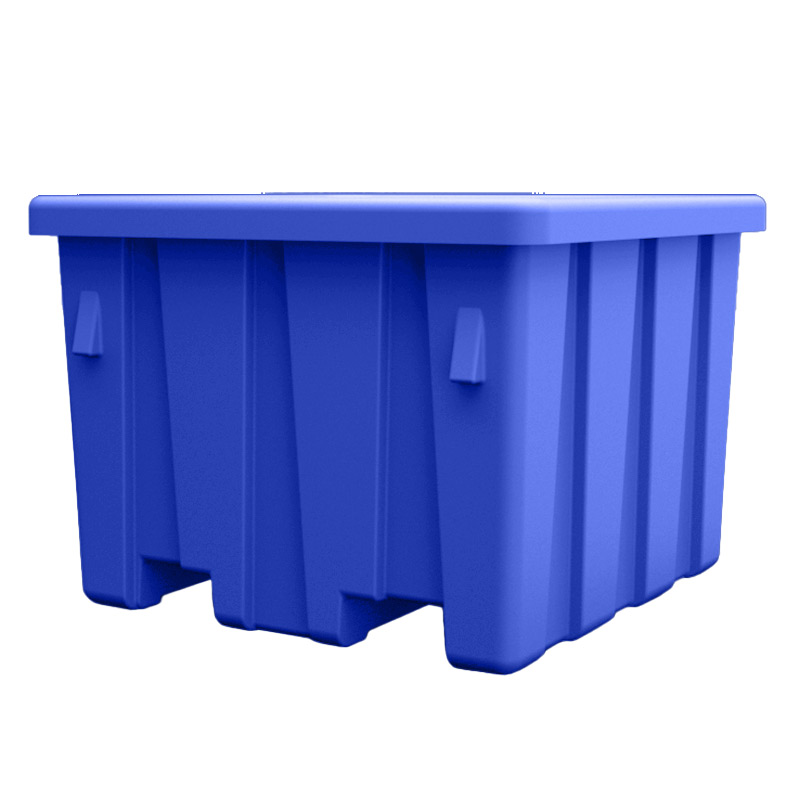 Royal Blue Meese Bulk Container with Lid (700 lbs. Capacity) - 45" L x 45" W x 33" Hgt.