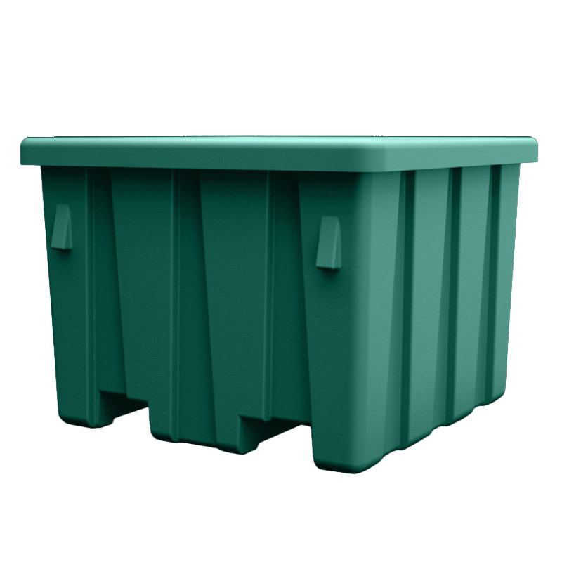 Jade Green Meese Bulk Container with Lid (700 lbs. Capacity) - 45" L x 45" W x 33" Hgt.