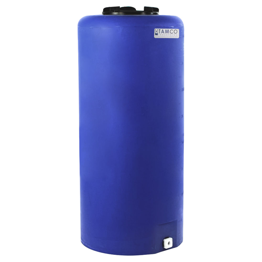 40 Gallon Tamco® Vertical Blue PE Tank with 8" Lid & 3/4" Fitting - 19" Dia. x 41" High