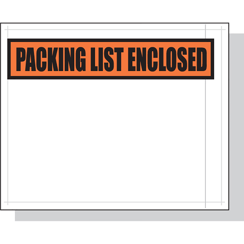 7" x 5.5" Packing List Enclosed Full Face Envelopes Self Adhesive 1000/Case 