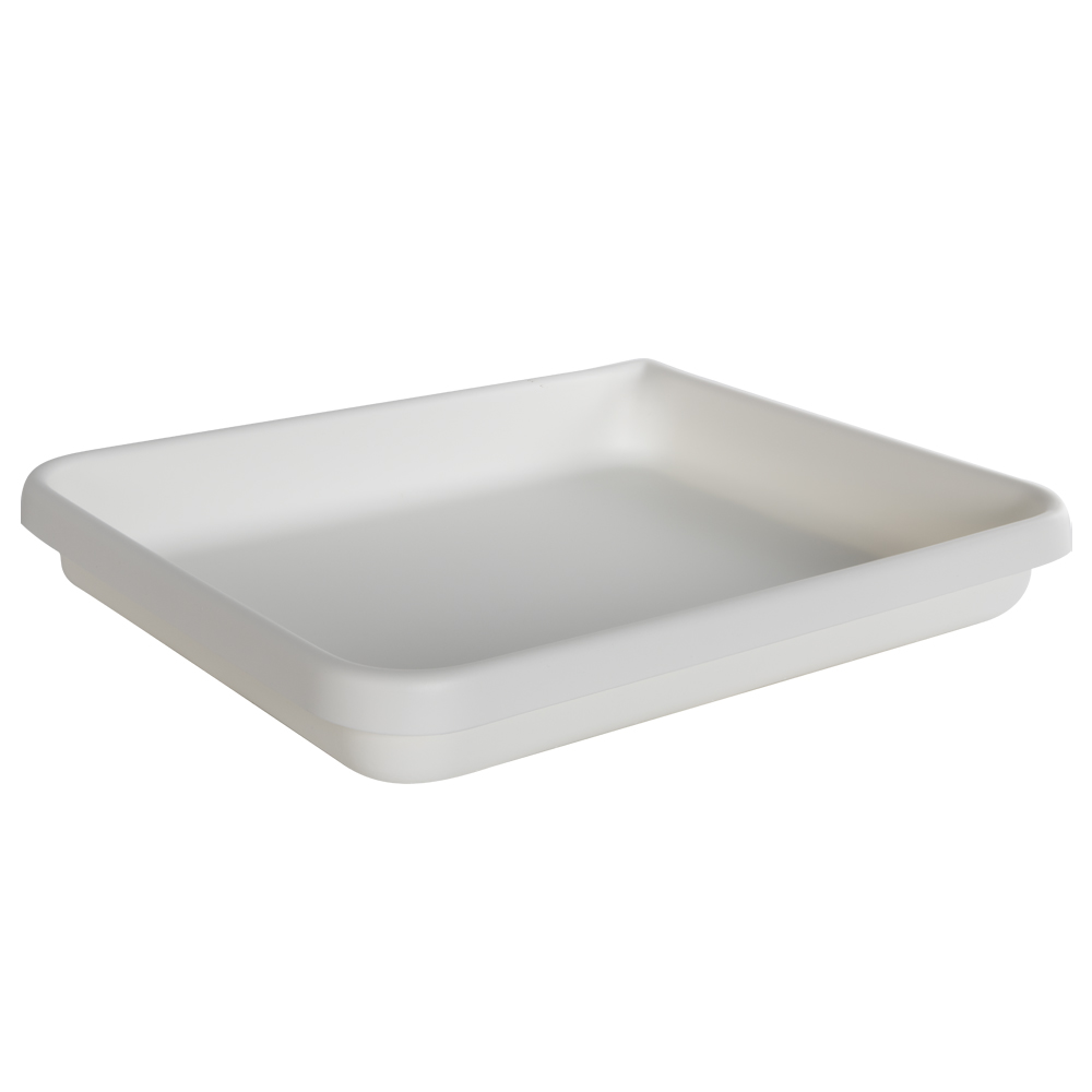 151/2" L x 131/2" W x 23/8" Hgt. White HDPE Developing Tray with