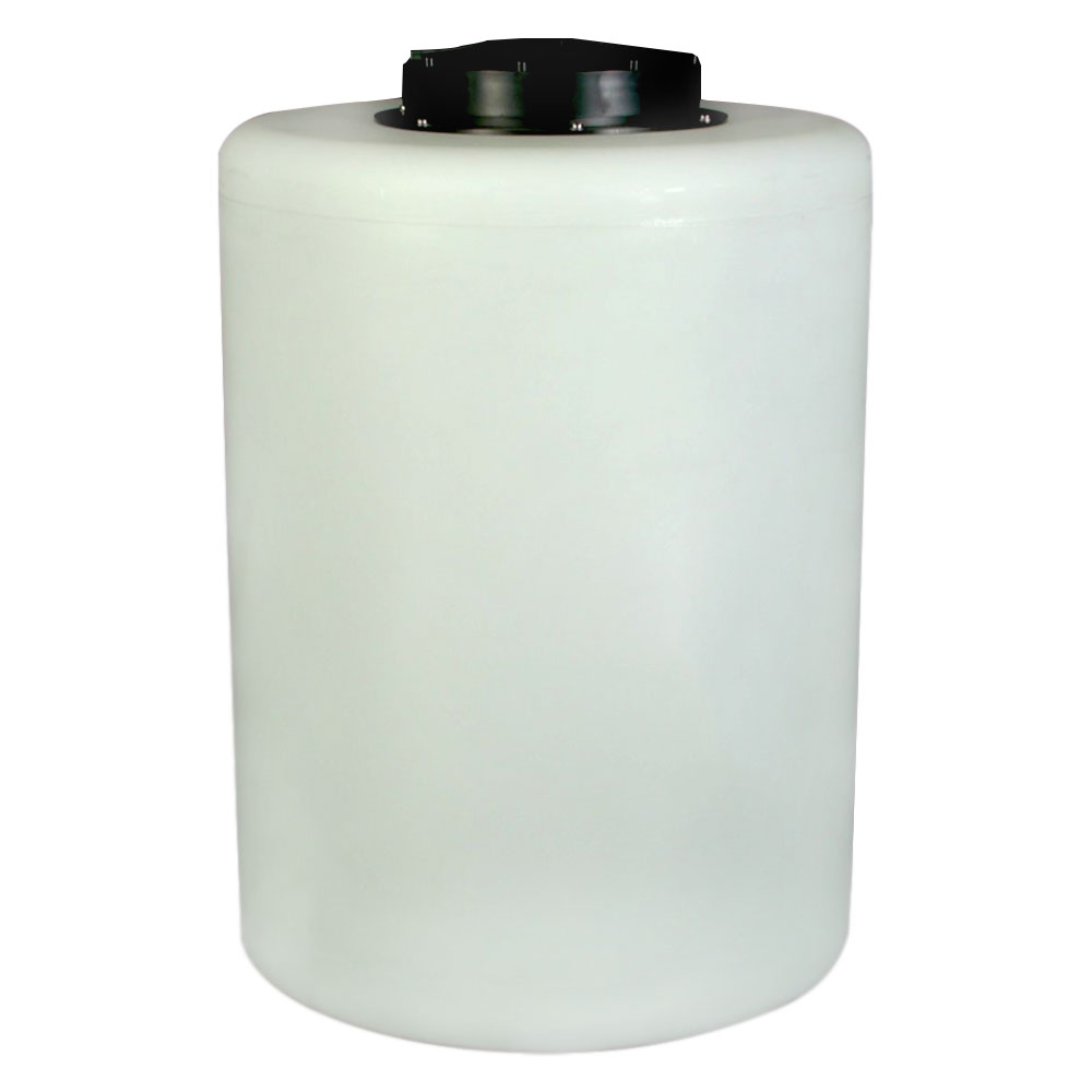 55 Gallon Tamco® Vertical Natural PE Tank with 12-1/2" Lid & 1" Fitting - 24" Dia. x 34" High