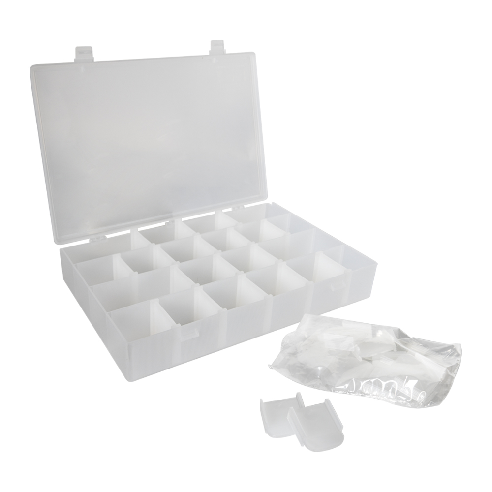 6 Compartments Translucent K-Resin® Storage Box - 11 L x 6-3/4 W x 1-3/4  Hgt.