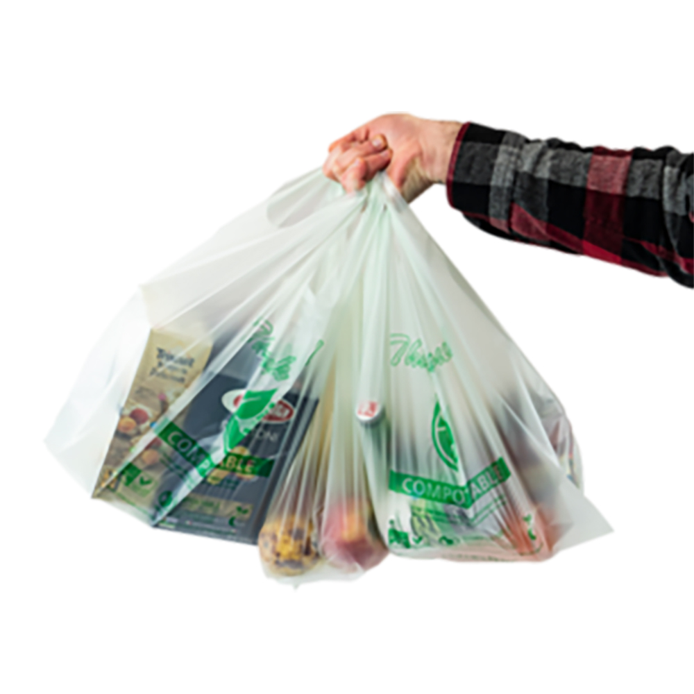16-1/2" x 19-1/2" 0.75 mil NaturBag™ Compostable Shopper Bags - Case of 500